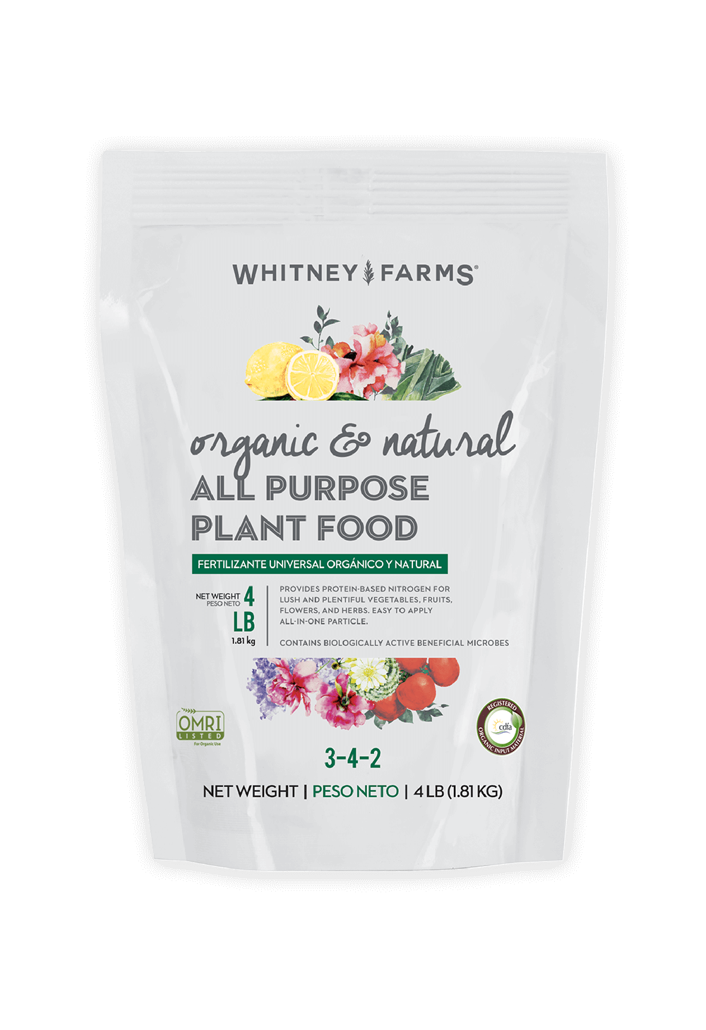 Whitney Farms Organic Granules All Purpose Plant Food 4 lb